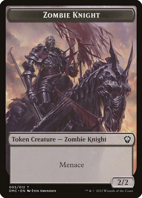 Zombie Knight, carta Magic di tipo Token Creature — Zombie Knight illustrata da Even Amundsen