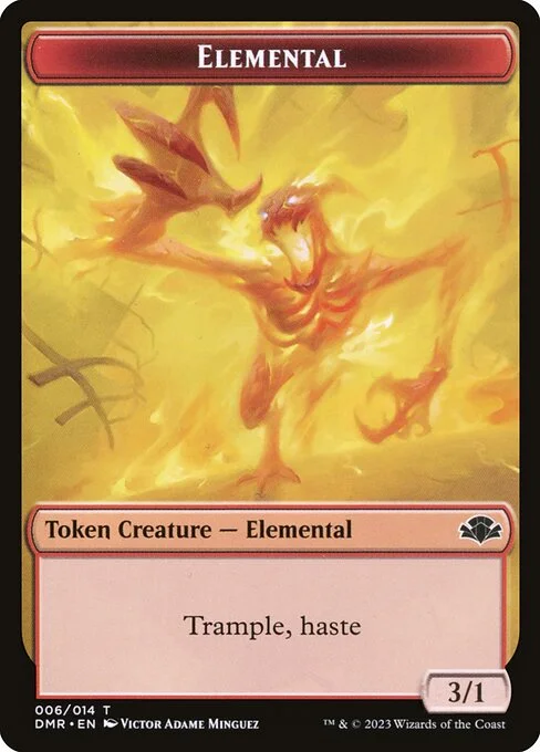 Elemental, carta Magic di tipo Token Creature — Elemental illustrata da Victor Adame Minguez
