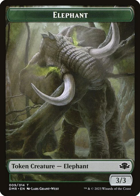 Elephant, carta Magic di tipo Token Creature — Elephant illustrata da Lars Grant-West