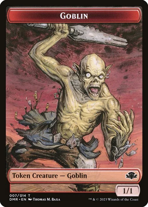 Goblin, carta Magic di tipo Token Creature — Goblin illustrata da Thomas M. Baxa