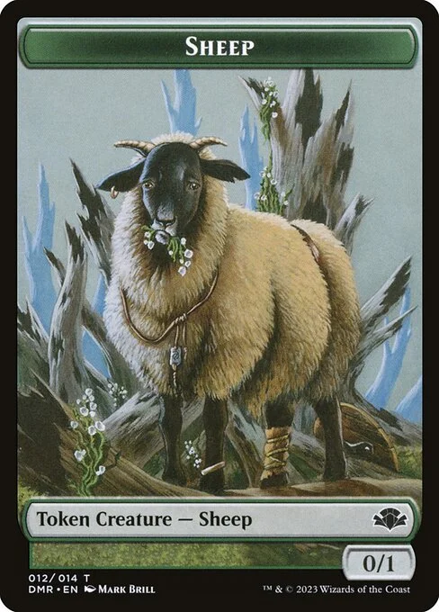 Sheep, carta Magic di tipo Token Creature — Sheep illustrata da Mark Brill