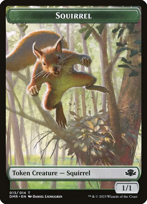 Squirrel, carta Magic di tipo Token Creature — Squirrel illustrata da Daniel Ljunggren