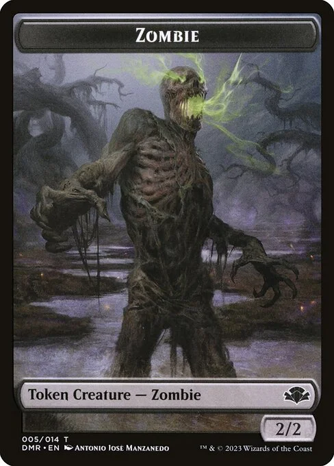 Zombie, carta Magic di tipo Token Creature — Zombie illustrata da Antonio José Manzanedo