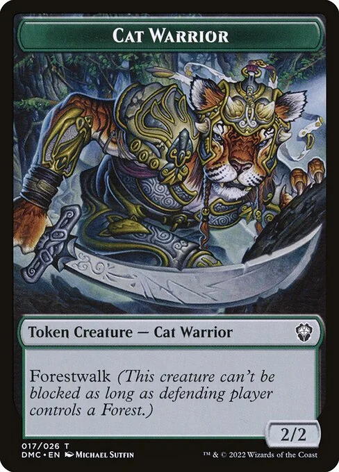 Cat Warrior, carta Magic di tipo Token Creature — Cat Warrior illustrata da Michael Sutfin