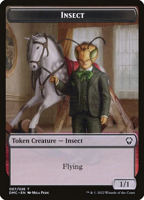 Insect, carta Magic di tipo Token Creature — Insect illustrata da Mila Pesic