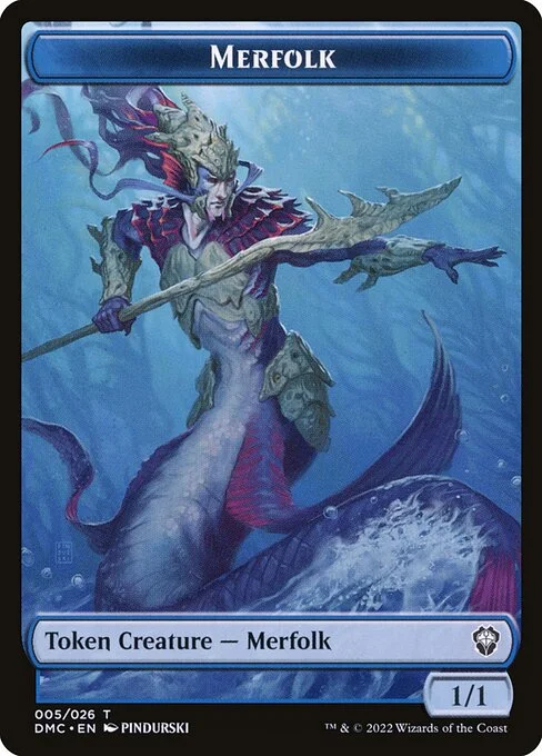 Merfolk, carta Magic di tipo Token Creature — Merfolk illustrata da PINDURSKI