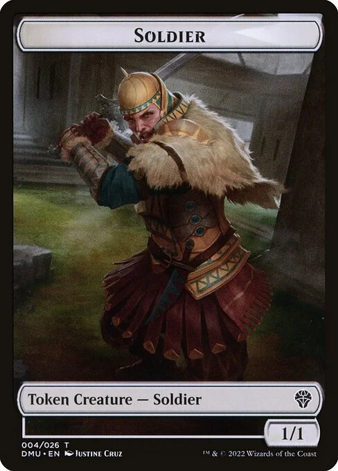 Soldier, carta Magic di tipo Token Creature — Soldier illustrata da Justine Cruz