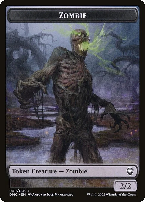 Zombie, carta Magic di tipo Token Creature — Zombie illustrata da Antonio José Manzanedo