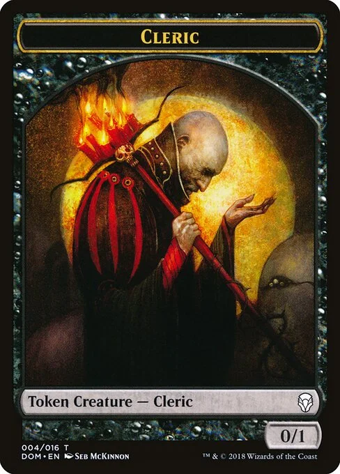 Cleric, carta Magic di tipo Token Creature — Cleric illustrata da Seb McKinnon