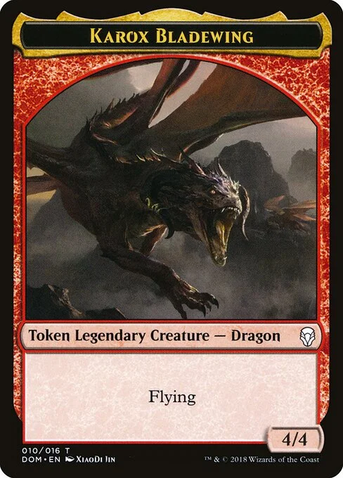 Karox Bladewing, carta Magic di tipo Token Legendary Creature — Dragon illustrata da XiaoDi Jin
