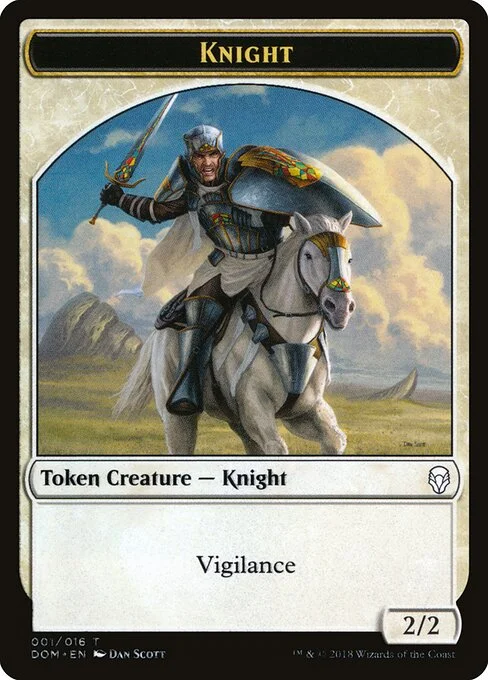 Knight, carta Magic di tipo Token Creature — Knight illustrata da Dan Murayama Scott