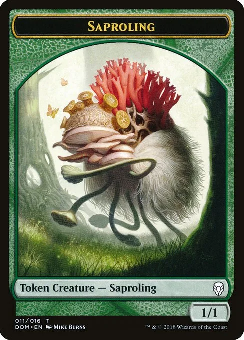 Saproling, carta Magic di tipo Token Creature — Saproling illustrata da Mike Burns