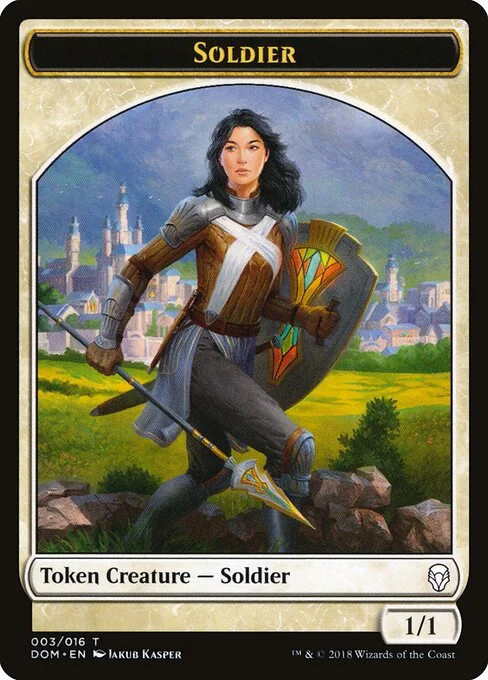 Soldier, carta Magic di tipo Token Creature — Soldier illustrata da Jakub Kasper