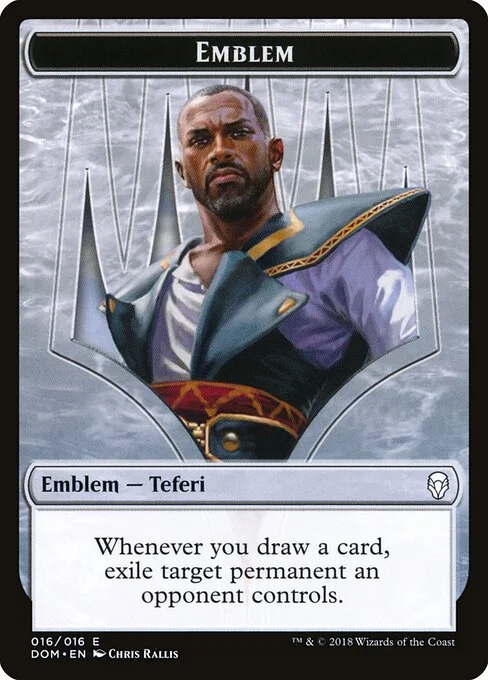 Teferi, Hero of Dominaria Emblem, carta Magic di tipo Emblem — Teferi illustrata da Chris Rallis