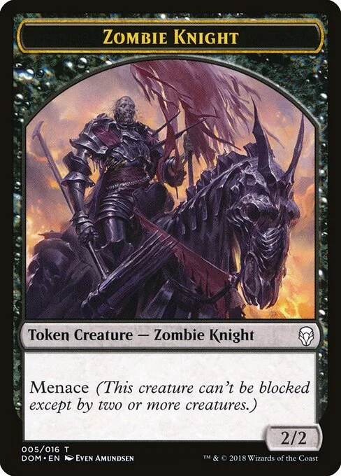 Zombie Knight, carta Magic di tipo Token Creature — Zombie Knight illustrata da Even Amundsen
