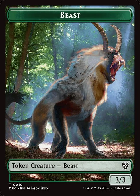 Beast, carta Magic di tipo Token Creature — Beast illustrata da Jason Felix