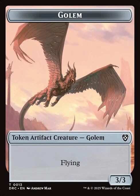Golem, carta Magic di tipo Token Artifact Creature — Golem illustrata da Andrew Mar