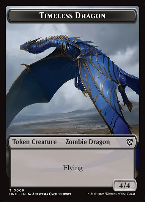 Timeless Dragon, carta Magic di tipo Token Creature — Zombie Dragon illustrata da Anastasia Ovchinnikova
