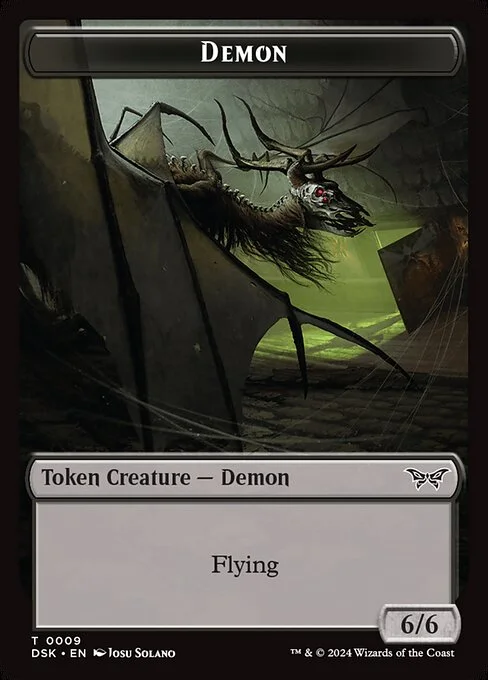 Demon, carta Magic di tipo Token Creature — Demon illustrata da Josu Solano