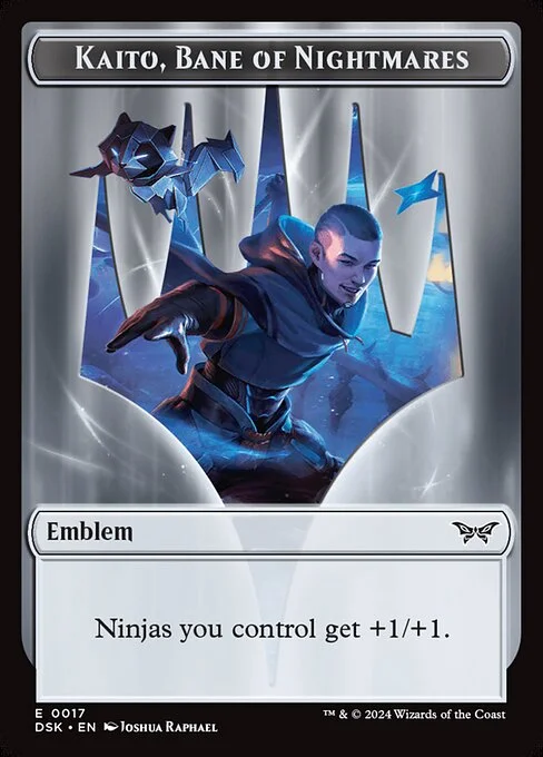 Kaito, Bane of Nightmares Emblem, carta Magic di tipo Emblem illustrata da Joshua Raphael