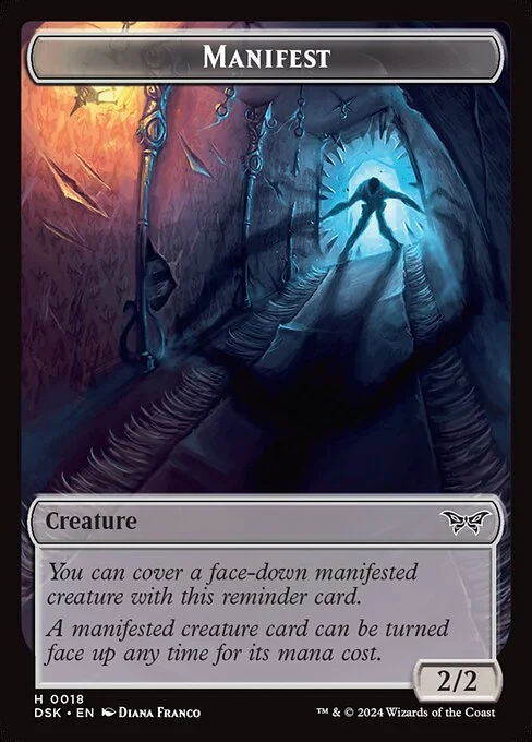 Manifest, carta Magic di tipo Creature illustrata da Diana Franco