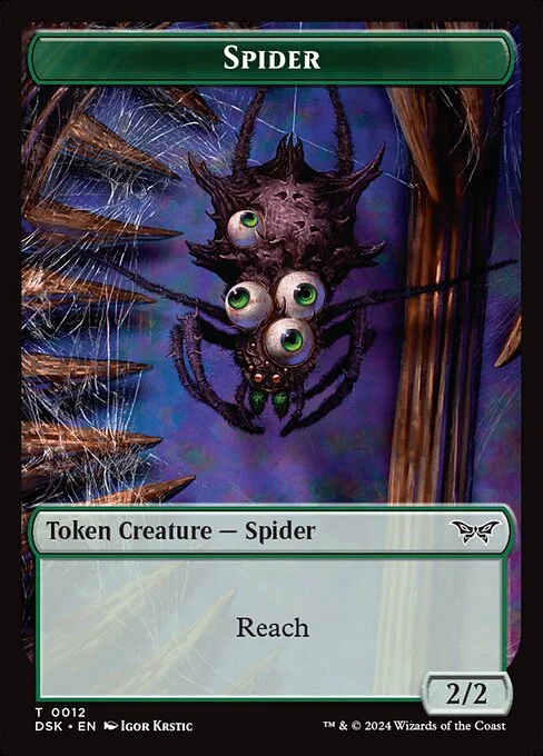 Spider, carta Magic di tipo Token Creature — Spider illustrata da Igor Krstic