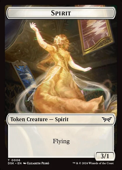 Spirit, carta Magic di tipo Token Creature — Spirit illustrata da Elizabeth Peiró