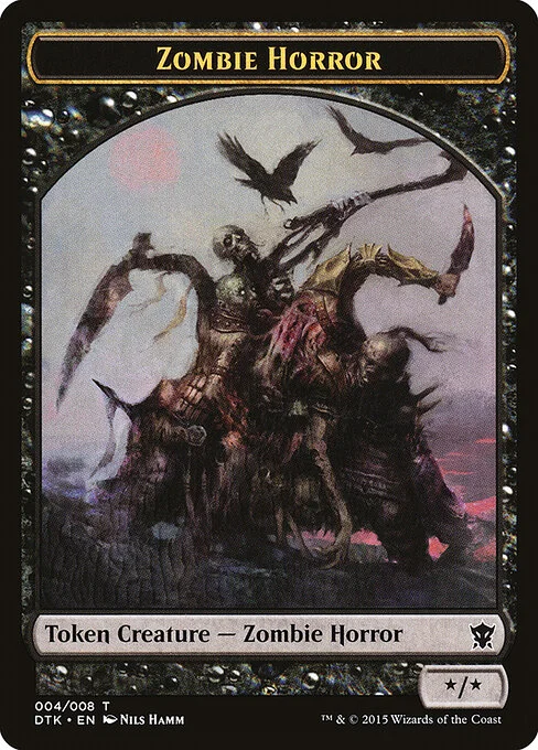 Zombie Horror, carta Magic di tipo Token Creature — Zombie Horror illustrata da Nils Hamm