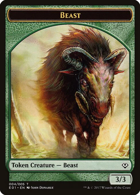 Beast, carta Magic di tipo Token Creature — Beast illustrata da John Donahue