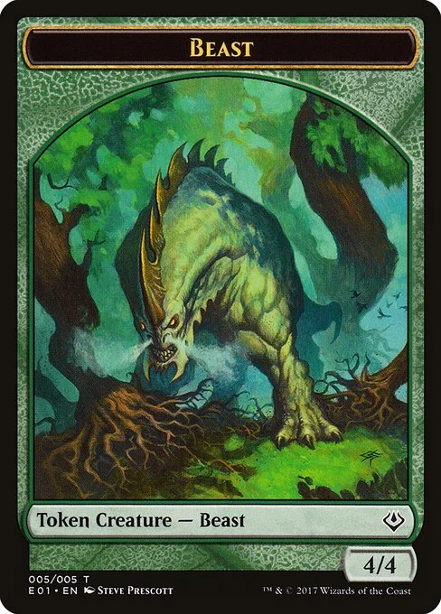 Beast, carta Magic di tipo Token Creature — Beast illustrata da Steve Prescott