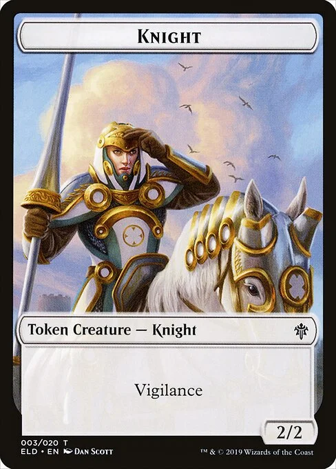 Knight, carta Magic di tipo Token Creature — Knight illustrata da Dan Murayama Scott