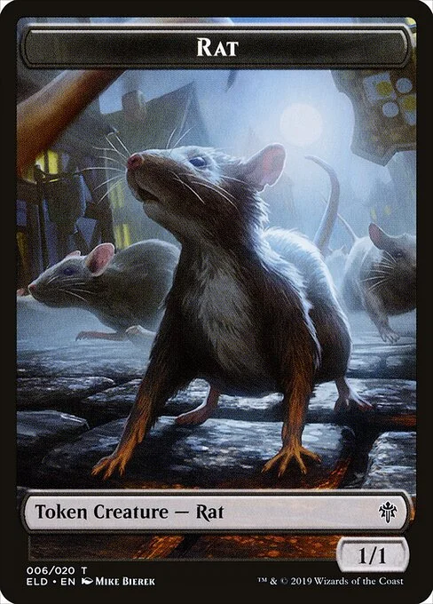 Rat, carta Magic di tipo Token Creature — Rat illustrata da Mike Bierek