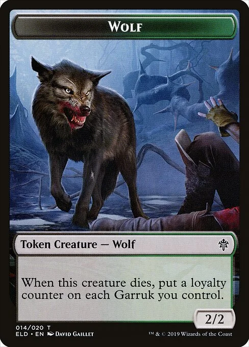 Wolf, carta Magic di tipo Token Creature — Wolf illustrata da David Gaillet