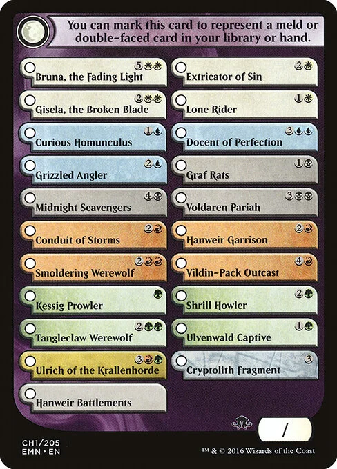Eldritch Moon Checklist, carta Magic di tipo Card
