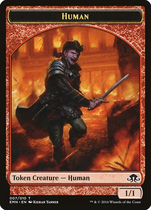 Human, carta Magic di tipo Token Creature — Human illustrata da Kieran Yanner