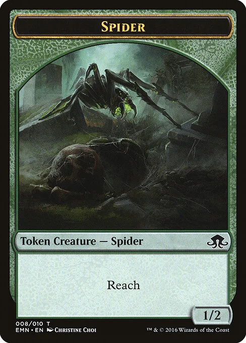 Spider, carta Magic di tipo Token Creature — Spider illustrata da Christine Choi