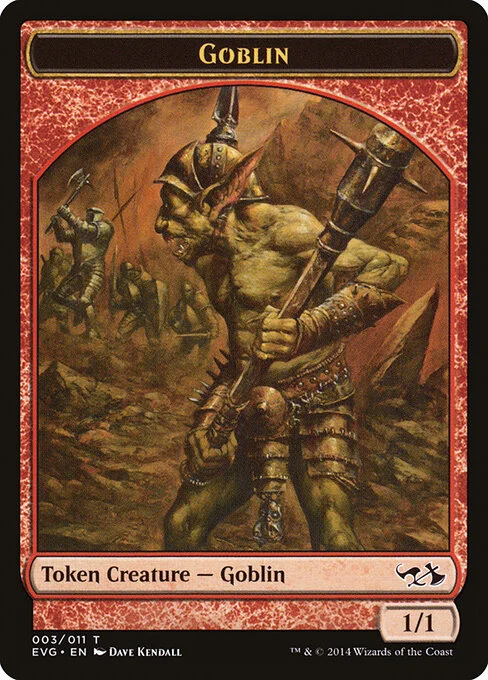 Goblin, carta Magic di tipo Token Creature — Goblin illustrata da Dave Kendall
