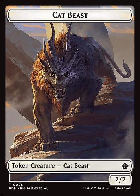 Cat Beast, carta Magic di tipo Token Creature — Cat Beast illustrata da Bayard Wu