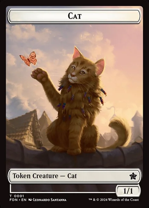 Cat, carta Magic di tipo Token Creature — Cat illustrata da Leonardo Santanna