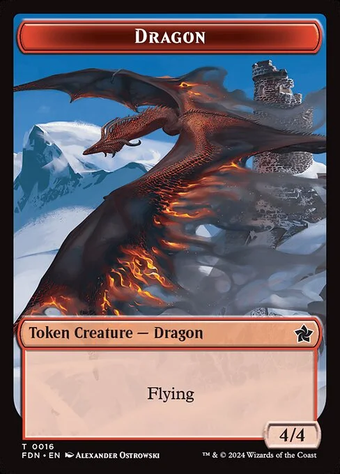 Dragon, carta Magic di tipo Token Creature — Dragon illustrata da Alexander Ostrowski