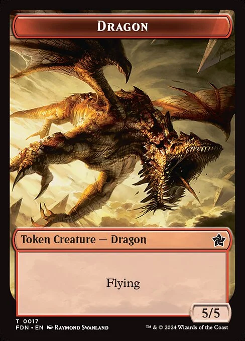 Dragon, carta Magic di tipo Token Creature — Dragon illustrata da Raymond Swanland