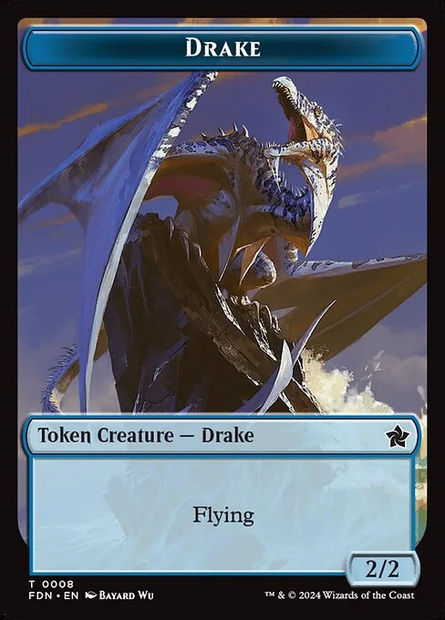 Drake, carta Magic di tipo Token Creature — Drake illustrata da Bayard Wu