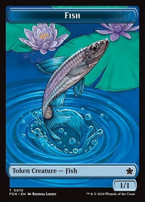 Fish, carta Magic di tipo Token Creature — Fish illustrata da Rhonda Libbey