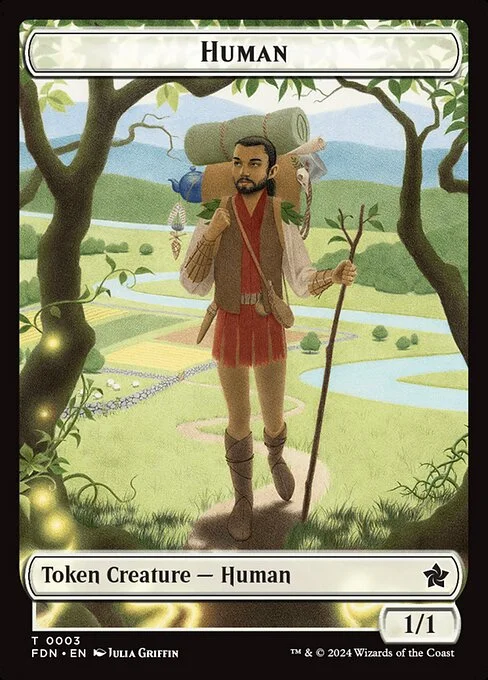 Human, carta Magic di tipo Token Creature — Human illustrata da Julia Griffin