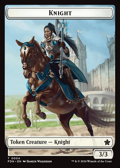Knight, carta Magic di tipo Token Creature — Knight illustrata da Daneen Wilkerson
