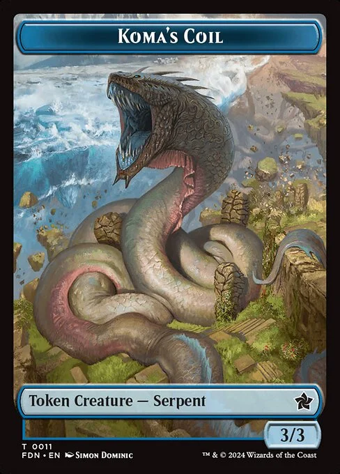 Koma's Coil, carta Magic di tipo Token Creature — Serpent illustrata da Simon Dominic