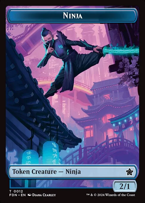 Ninja, carta Magic di tipo Token Creature — Ninja illustrata da Diana Cearley