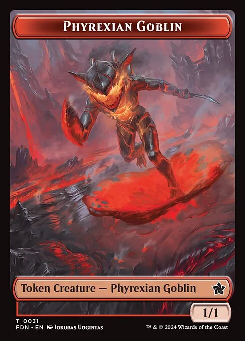 Phyrexian Goblin, carta Magic di tipo Token Creature — Phyrexian Goblin illustrata da Jokubas Uogintas
