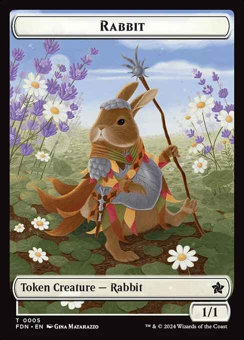 Rabbit, carta Magic di tipo Token Creature — Rabbit illustrata da Gina Matarazzo
