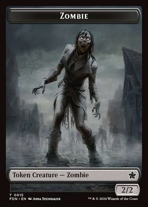 Zombie, carta Magic di tipo Token Creature — Zombie illustrata da Anna Steinbauer